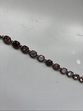 AMANDA BLU bracelet w/pink, clear, gray gems